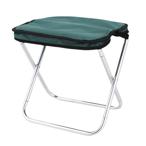 EXKURPOO Angelhocker Outdoor Camping Hocker Klapp Angeln Stuhl Mit Tragbare Tasche Aluminium Legierung Picknick BBQ Mini Tragbare Sitz(Green) von EXKURPOO
