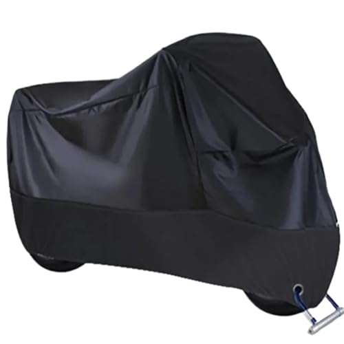 EXKURPOO Motorradabdeckung Motorradabdeckung Vollauto Sonnenschutz Staub Kein Ohr Verdicktes Oxford-Tuch Regenschutz Motorrad(Black) von EXKURPOO