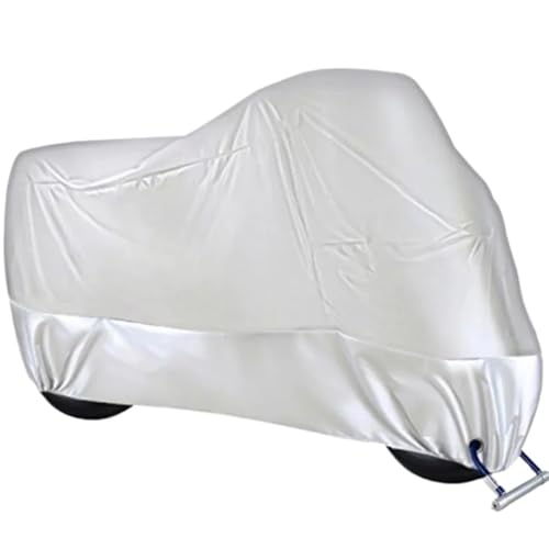 EXKURPOO Motorradabdeckung Motorradabdeckung Vollauto Sonnenschutz Staub Kein Ohr Verdicktes Oxford-Tuch Regenschutz Motorrad(Silver) von EXKURPOO