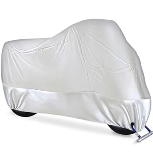 EXKURPOO Motorradabdeckung Motorradabdeckung Vollauto Sonnenschutz Staub Kein Ohr Verdicktes Oxford-Tuch Regenschutz Motorrad(Silver) von EXKURPOO