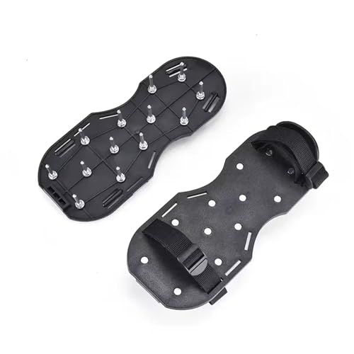 EXKURPOO Rasenlüftungsschuhe 1 Paar manuelle Rasenbelüfterschuhe mit Spikes – langlebiger Kunststoff, robuste verstellbare Riemen und Metallschnallen for den Hofgarten(Black) von EXKURPOO