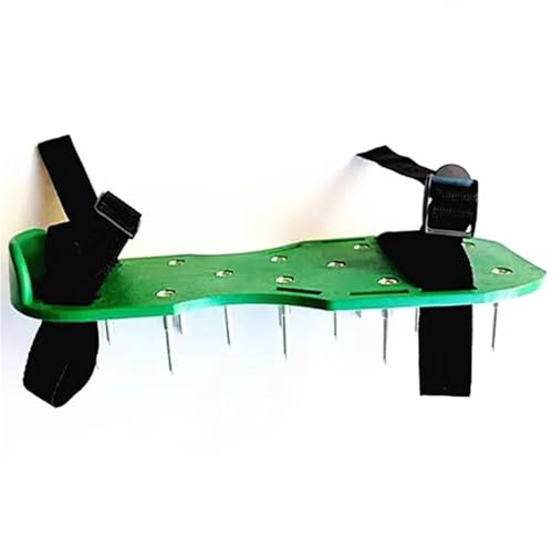 EXKURPOO Rasenlüftungsschuhe 1 Paar manuelle Rasenbelüfterschuhe mit Spikes – langlebiger Kunststoff, robuste verstellbare Riemen und Metallschnallen for den Hofgarten(Green) von EXKURPOO