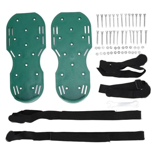 EXKURPOO Rasenlüftungsschuhe Rasenbelüfterschuh, Gartenrasen-Nagelschuhe, Loser Boden, selbstnivellierendes Epoxidharz for Gartenhof-Grasgrubber, Vertikutier-Nagelwerkzeug(Green) von EXKURPOO