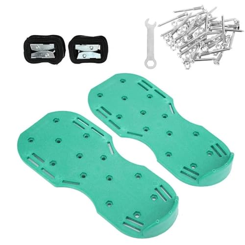 EXKURPOO Rasenlüftungsschuhe Rasenbelüfterschuhe, 4–8 Stück, verstellbare Riemen, robuste Sandalen mit Spikes und Metallschnallen for Belüften von Rasen, Erde und Gras(4Pcs Metal Buckle) von EXKURPOO