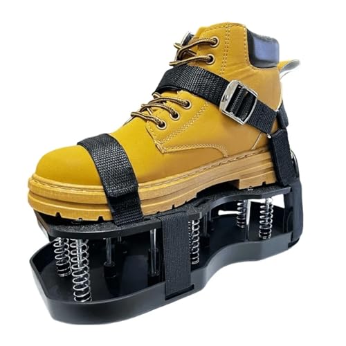 EXKURPOO Rasenlüftungsschuhe Rasenbelüfterschuhe mit Federbasis, frei installierbares Rasenbelüfterwerkzeug mit automatischer Reinigung von Blättern und Schmutz, Hochleistungsspike(Black) von EXKURPOO