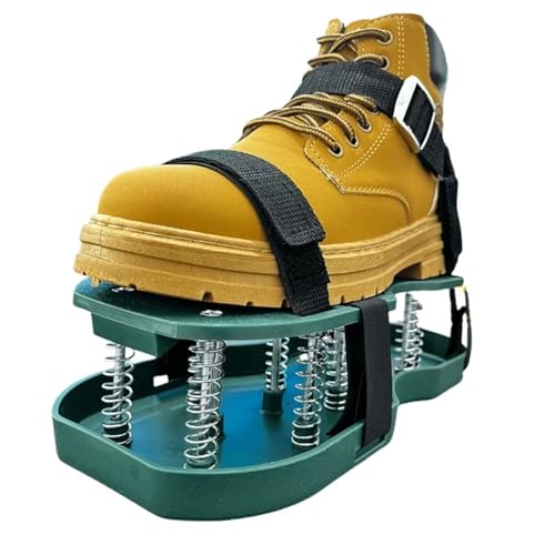 EXKURPOO Rasenlüftungsschuhe Rasenbelüfterschuhe mit Federbasis, frei installierbares Rasenbelüfterwerkzeug mit automatischer Reinigung von Blättern und Schmutz, Hochleistungsspike(Green) von EXKURPOO