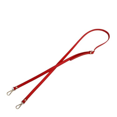 EXKURPOO Taschenkette 120cm Adjustable Belt Shoulder Strap Replacement Women Crossbody 1.2cm Thin Bag PU Leather DIY(A-red,Gold) von EXKURPOO