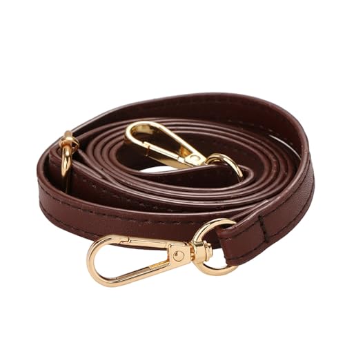 EXKURPOO Taschenkette 120cm Adjustable Belt Shoulder Strap Replacement Women Crossbody 1.2cm Thin Bag PU Leather DIY(C-Brown,Silver) von EXKURPOO