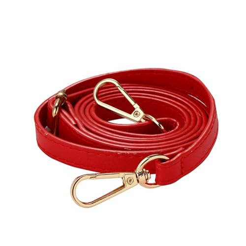 EXKURPOO Taschenkette 120cm Adjustable Belt Shoulder Strap Replacement Women Crossbody 1.2cm Thin Bag PU Leather DIY(C-red,Gold) von EXKURPOO