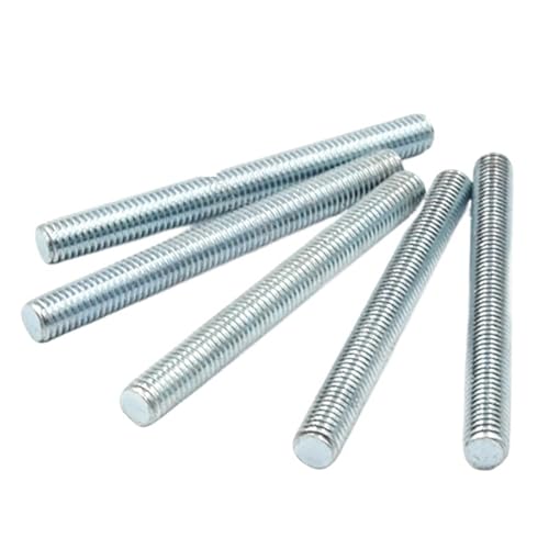 Gewindestange Verzinkte Vollgewindestange Vollmetrische Gewindestangen Stangenschraube Verzinkter Bolzen Bolzen Zahnstab(M4x12 (10pcs)) von EXKURPOO