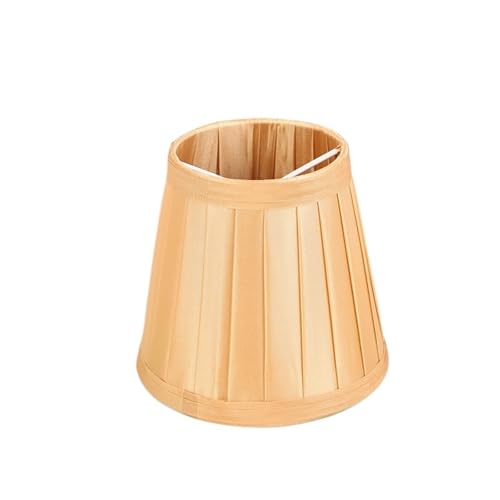 Pendelleuchte Schirm Dia 12CM Kronleuchter Stoff Lampenschirm Clip auf Mini Wandlampe Schatten Hotel Schlafzimmer Nachttischlampe Stehlampe Shell Cover(Gold) von EXKURPOO