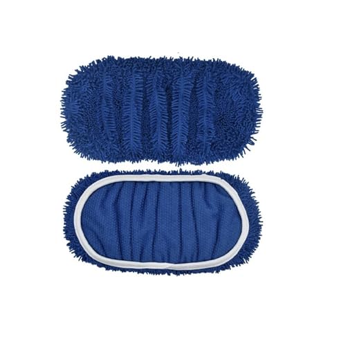 Wischmopp Bezug 2 Stücke Wiederverwendbare Mikrofaser Mopp Pads Trockenen Kehr Nassen Tücher Ersatz Wischen Pad Refill(Blue) von EXKURPOO