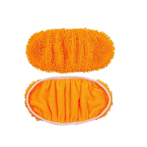 Wischmopp Bezug 2 Stücke Wiederverwendbare Mikrofaser Mopp Pads Trockenen Kehr Nassen Tücher Ersatz Wischen Pad Refill(Orange) von EXKURPOO