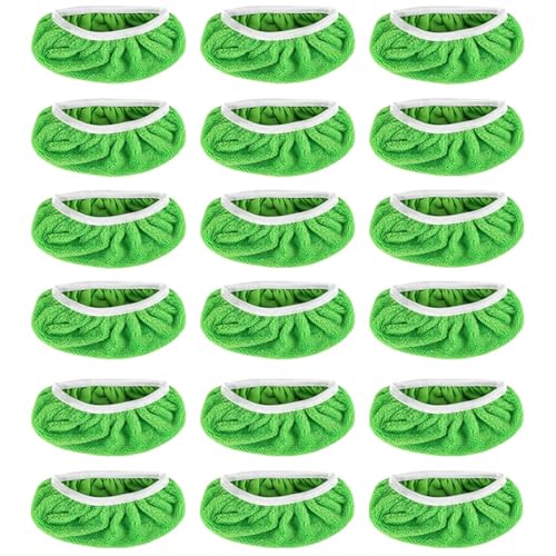 Wischmopp Bezug 3/8/10/18/24Pcs Mikrofaser Mop Ersatz Pad Waschbar Flache Boden Tuch Reinigung Liefert(18Pcs) von EXKURPOO