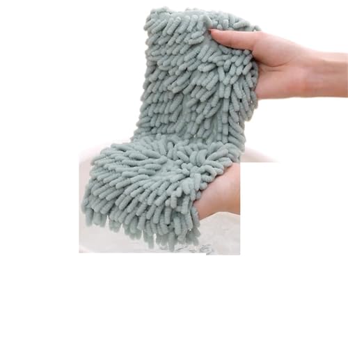 Wischmopp Bezug 40 * 10cm Rechteck Hause Reinigung Pad Chenille Haushalt Staub Mopp Kopf Ersatz Einfach Ersetzen Mops(Green) von EXKURPOO