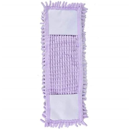 Wischmopp Bezug 40 * 10cm Rechteck Hause Reinigung Pad Chenille Haushalt Staub Mopp Kopf Ersatz Einfach Ersetzen Mops(PURPLE) von EXKURPOO