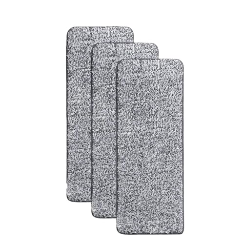 Wischmopp Bezug 6/1 STÜCKE Mikrofaser-Mopp-Pads Ersatz Haushaltswaschbares Sprühmopp-Tuch Tragbares Haushalts-Moppkopf-Reinigungstuch-Pad 33x12cm(3PCS) von EXKURPOO