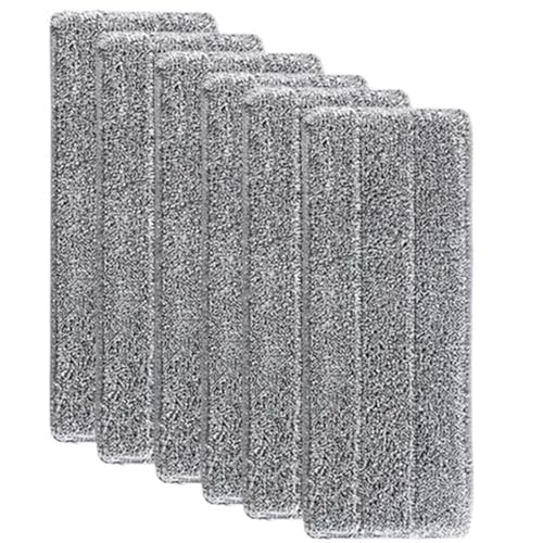 Wischmopp Bezug 6/1 STÜCKE Mikrofaser-Mopp-Pads Ersatz Haushaltswaschbares Sprühmopp-Tuch Tragbares Haushalts-Moppkopf-Reinigungstuch-Pad 33x12cm(6PCS) von EXKURPOO