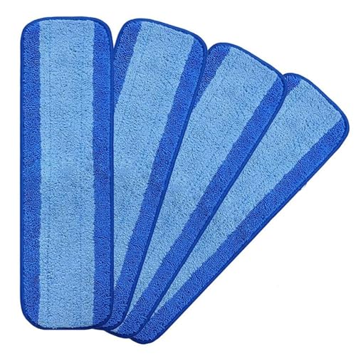 Wischmopp Bezug For Ersatz-Pads Bodenpflegesystem Nass/Trocken Flachwischtuch Reinigungswerkzeuge Mopp Mikrofaser Wischtuch(4 PCS) von EXKURPOO