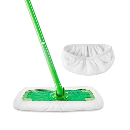 Wischmopp Bezug Wiederverwendbare Mikrofaser-Mopp-Pads, Kompatibel Mit Kehrmopp, Trockenes Kehrtuch, Waschbares Nasswischtuch Zur Bodenreinigung(White Microfiber,45.3cm) von EXKURPOO