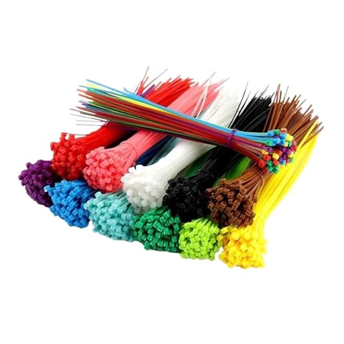 kabelbinder 100 Stück selbstsichernde Kabelbinder aus Nylon, Kunststoff, Reißverschluss, Drahtbindung, Wickelgurte, DIY-Kabelbefestigungs-Organizer, mehrfarbig(Green,4x200mm) von EXKURPOO