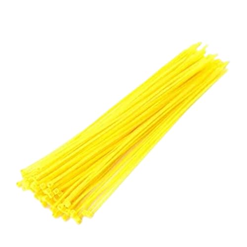 kabelbinder Bunte selbstsichernde Kabelbinder aus Nylon, Kunststoff-Kabelbinder, Drahtbinde-Wickelbänder for das DIY-Kabelmanagement(Yellow,4x200mm width3.6mm) von EXKURPOO