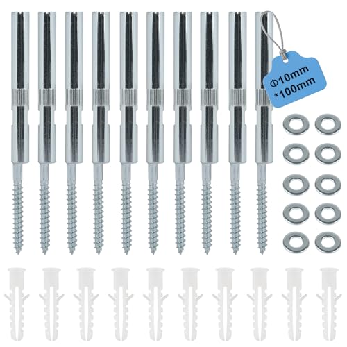 EXLECO 10 Pcs Unsichtbar Wandregal Halterung Ø10x100mm Tablarträger Stahl Regalhalter Schweberegal Halterung Versteckte Regalhalterung Schwerlast Schwebende Regalträger mit Unterlegscheiben und Dübel EXLECO 10 Pcs Unsichtbar Wandregal Halterung Ø10x100mm Tablarträger Stahl Regalhalter Schweberegal Halterung Versteckte Regalhalterung Schwerlast Schwebende Regalträger mit Unterlegscheiben und Dübel von EXLECO