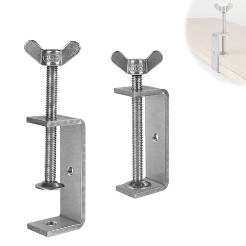 EXLECO 2er C Klemme Edelstahl C Zwingen 0-80mm Schraubklemme Einstellbar Kieferöffnungen Trägerklemme Fixierzange Tischklemme Trägerklammer Befestigungs Klemme für Schweißen Tischlerei Holzarbeiten von EXLECO