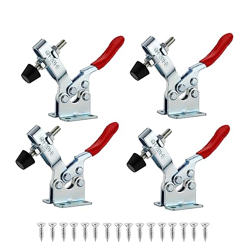EXLECO 4 Kniehebelspanner Schnellspanner Spannklemme Waagrechtspanner Knebelklemme Niederhalter Verstellbar Horizontaler Klemme Handwerkszeug 100KG 126lbs mit Schrauben GH-201-B für Zimmerei Schweißen EXLECO 4 Kniehebelspanner Schnellspanner Spannklemme Waagrechtspanner Knebelklemme Niederhalter Verstellbar Horizontaler Klemme Handwerkszeug 100KG 126lbs mit Schrauben GH-201-B für Zimmerei Schweißen von EXLECO
