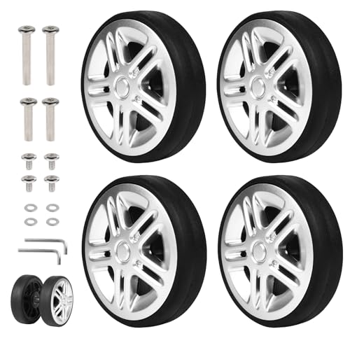 EXLECO 4 Stück Koffer Ersatzrollen 50x11mm Kofferrollen Ersatzrollen Titan Koffer Rollen Ersatz Gepäck Räder Gummi Ersatzräder Suitcase Wheels Trolley Gepäckkoffer mit Ersatzteile Reparatur Set EXLECO 4 Stück Koffer Ersatzrollen 50x11mm Kofferrollen Ersatzrollen Titan Koffer Rollen Ersatz Gepäck Räder Gummi Ersatzräder Suitcase Wheels Trolley Gepäckkoffer mit Ersatzteile Reparatur Set von EXLECO