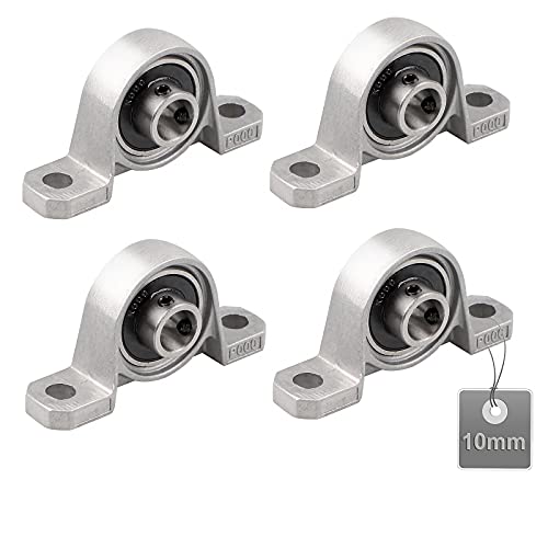 EXLECO 4 Stücke Gehäuselager, 10mm Stehlager Set, Lagerbock, Zinklegierung Wellenlager, Flanschlager für Achse Welle Maschine, 3d - Drucker (KP000) von EXLECO