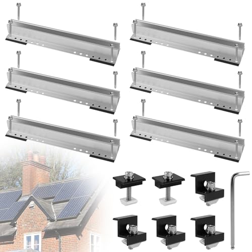 EXLECO 6 x 30cm Solar Halterung Flachdach Montageset Balkonkraftwerk Halterung Solarmodul Flachdachhalterung Photovoltaik Montageschiene Solarpanel Befestigung mit Endklemmen Mittelklemmen 35mm 30mm EXLECO 6 x 30cm Solar Halterung Flachdach Montageset Balkonkraftwerk Halterung Solarmodul Flachdachhalterung Photovoltaik Montageschiene Solarpanel Befestigung mit Endklemmen Mittelklemmen 35mm 30mm von EXLECO