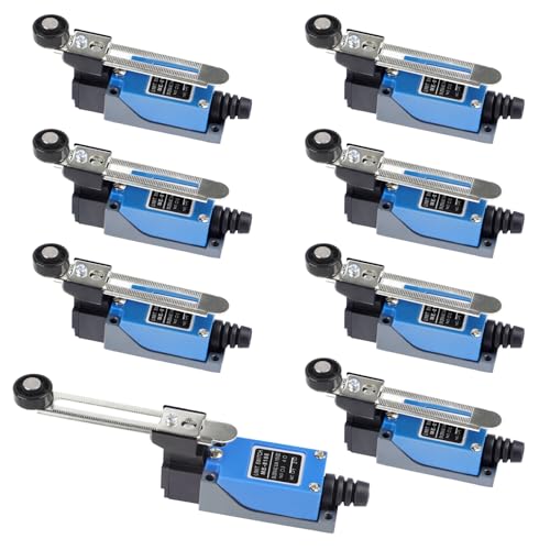 EXLECO 8er Lever Endschalter Verstellbar Endschalter mit 5CM Verstellbar Rollerhebel 1NO 1NC ME-8108 Selbstrückstellend Wechselschalter Limit Schalter für CNC Fräser Plasma Elektrische Steuerschalter von EXLECO