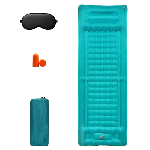 EXLECO Camping Isomatte Selbstaufblasend Luftmatratze mit Kissen Outdoor Camping Matratze Isomatte Faltbar Ultraleicht Luftbett Aufblasbare Schlafmatte für Rucksackreisen Wandern Seeblau Upgrade EXLECO Camping Isomatte Selbstaufblasend Luftmatratze mit Kissen Outdoor Camping Matratze Isomatte Faltbar Ultraleicht Luftbett Aufblasbare Schlafmatte für Rucksackreisen Wandern Seeblau Upgrade von EXLECO