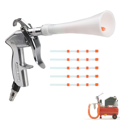 EXLECO Druckluft Reinigungspistole Trocken Ausblaspistole für Kompressor 6-9 Bar Druckluftpistolen Sprühen Hochdruck Luftpistole Sprühpistole Druckluft Reiniger Blow Gun ohne Behälter mit 5 Schlauch von EXLECO