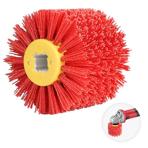 EXLECO Nylonbürste #120 Körnung Schleifbürste für Satiniermaschine φ19mm Borstenbürste Satinierwalze Drahtziehrad Polierbürste Schleifwalze Bürstenwalze für Holzverarbeitung Bürstenschleifer (Rot) EXLECO Nylonbürste #120 Körnung Schleifbürste für Satiniermaschine φ19mm Borstenbürste Satinierwalze Drahtziehrad Polierbürste Schleifwalze Bürstenwalze für Holzverarbeitung Bürstenschleifer (Rot) von EXLECO