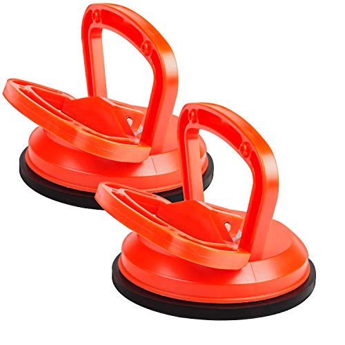 EXLECO 2X 118mm Glas Saugheber Saugnapf Tragkraft 40kg Glassauger Saugheber Glasheber Saugnapfhalter Saugnapf Vakuumheber Orange von EXLECO