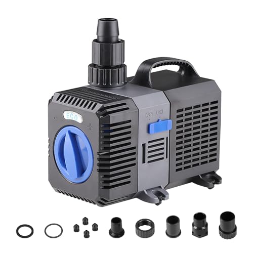 EXLECO Super Eco Teichpumpe Filterpumpe 5200L/H 40 Watt Energiespar Wasserpumpe Koiteich Bachlaufpumpe Springbrunnenpumpe Aquariumpumpe Fontänenpumpe Pumpe für Außen Teich Bachlauf Brunnen Wasserfall von EXLECO