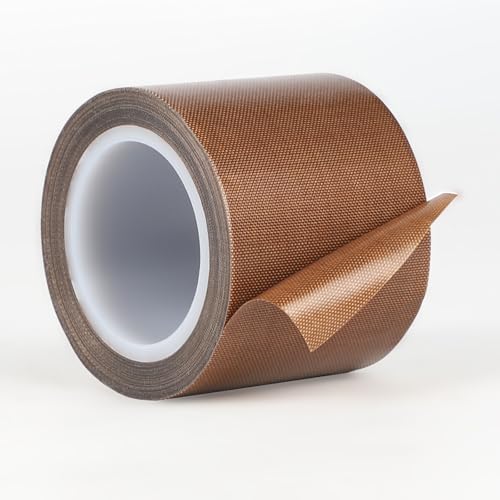 EXLECO Teflonband 50mm x 10m Teflon Klebeband Teflon Band PTFE Klebeband Hochtemperaturband Hitzebeständiges Klebeband bis 300℃ Glasgewebeband Vakuumierband für Vakuumiermaschine Impulsversiegeler EXLECO Teflonband 50mm x 10m Teflon Klebeband Teflon Band PTFE Klebeband Hochtemperaturband Hitzebeständiges Klebeband bis 300℃ Glasgewebeband Vakuumierband für Vakuumiermaschine Impulsversiegeler von EXLECO