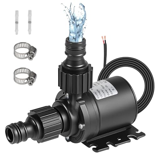 EXLECO Wasserpumpe Bürstenlose DC 12V, Mini Wasser Pumpe 800L/H 5 M Kleine Tauchpumpe Aquariumpumpe Keramik Pumpenkern Pumpe für Aquarium Teich Brunnen Pool Wasserzirkulationssystem von EXLECO