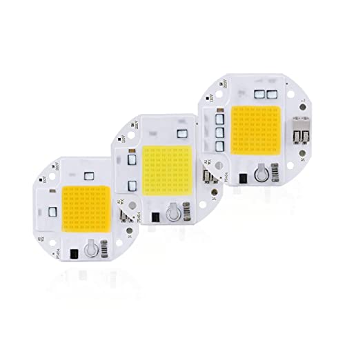 2 Stück COB LED Chip Diode Lampe 20W 30W 50W 220V 110V Lötlose Smart IC Power LED Perlen Für DIY Fluter Strahler Warmes Kaltweiß,20W Kaltweiß,Wechselstrom 220V von EXMOCIS