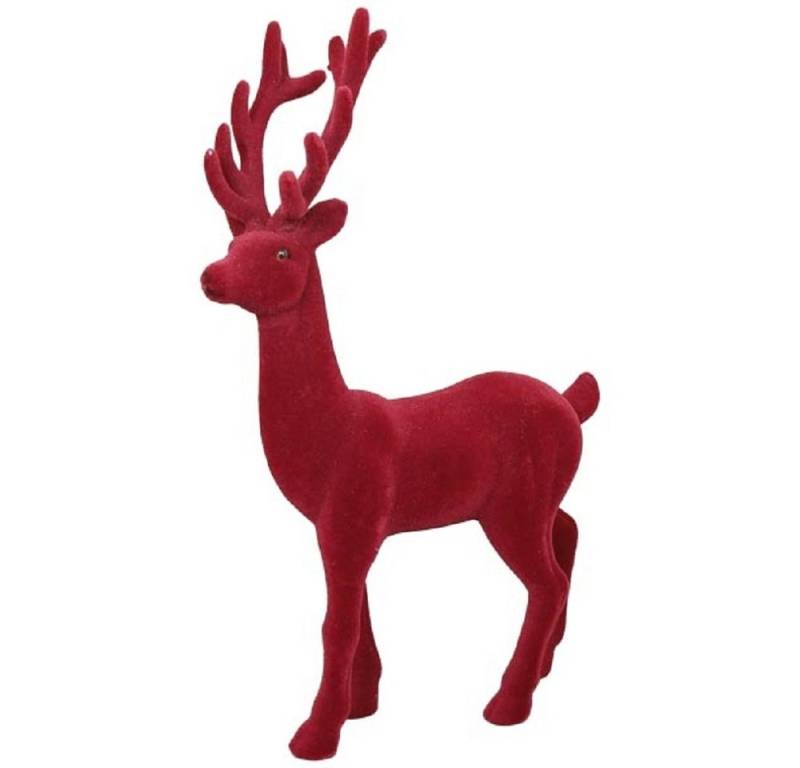 EXNER Dekoobjekt Exner Rentier SAMT, rot, Kunststoff, 26x7x37 cm, 281538 von EXNER