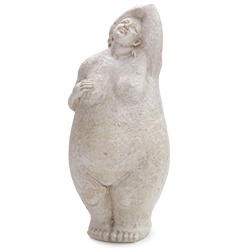 EXNER Frauen Skulptur Hilda | Dicke Dame | in Steinoptik | Garten Figur Dekoration von EXNER