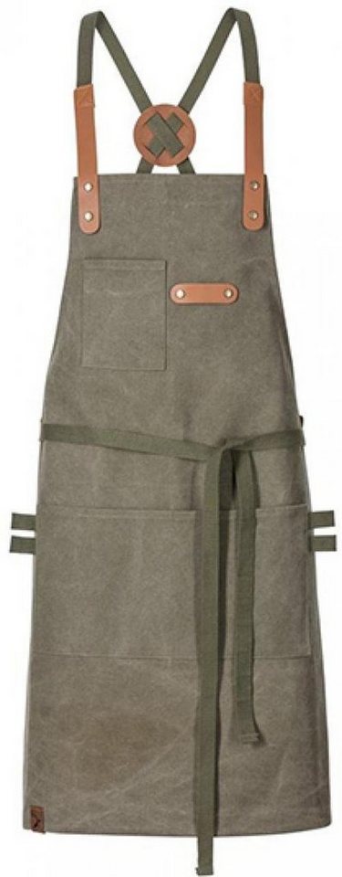 EXNER Kochschürze Latzschürze Canvas mit Zier-Label Breite: 70 cm Länge: 80 cm von EXNER