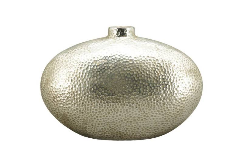 Exner GmbH Garten- & Wohnaccessoires Dekovase Vase ArgenT - silber - Stoneware - 23x10x15 cm von Exner GmbH Garten- & Wohnaccessoires