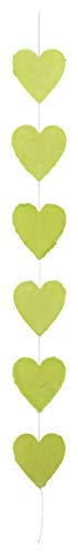 Wanddekoration Hochzeitsdeko Geburtstagsdeko Herzen aus handgeschöpftes Papier am Faden ca. 18 x 18 cm x 150 cm lang (hellgrün) von EXNER