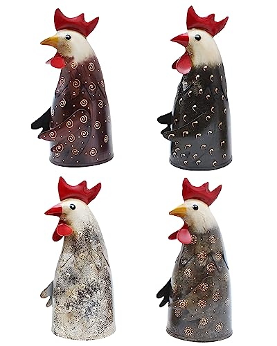EXNER Zaunhocker Hahn aus Metall Pfostenhocker Gartendekoration Gartenfigur Huhn Preis für 1 Stück von EXNER