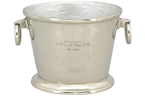 Exner klassischer eleganter Champagnerkühler Sektkühler Flaschenkühler oval Aluminium poliert von Exner