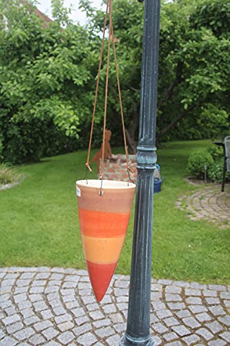 Hängeampel Ecolo, Blumenampel, Stoneware, orange, H 26 cm, Vase z. Hängen von EXNER