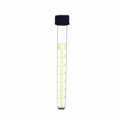1 Stück 15 ml Glas-Zentrifugenröhrchen mit Schraubverschluss – hochtemperaturbeständig, 10 Stück, 18 mm Durchmesser for den Laborgebrauch(Bottom Round) von EXOTUF